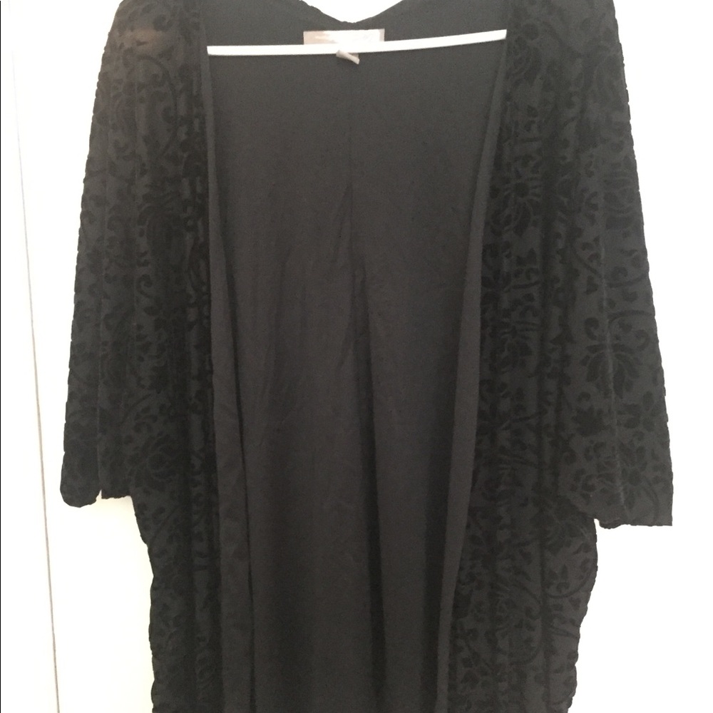 Black floral velvet sweater